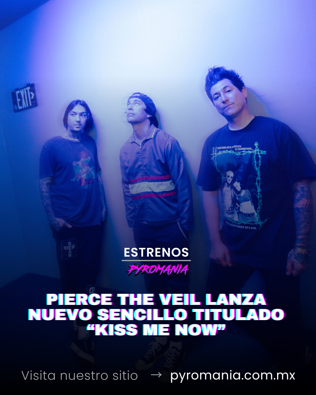 “Pierce The Veil” estrena sencillo titulado “Kiss Me Now”.