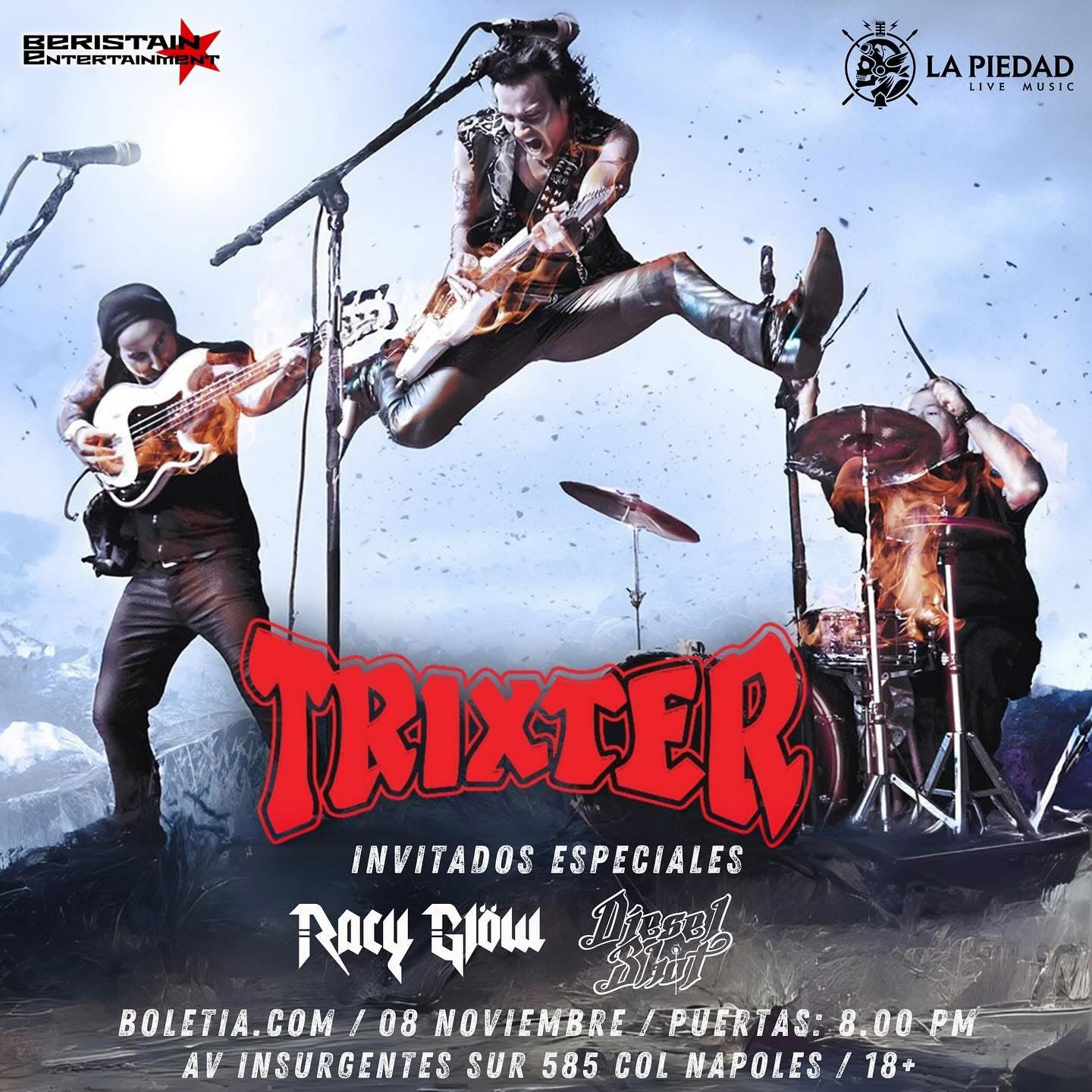 “Trixter” glam de los 80s por primera vez en México.